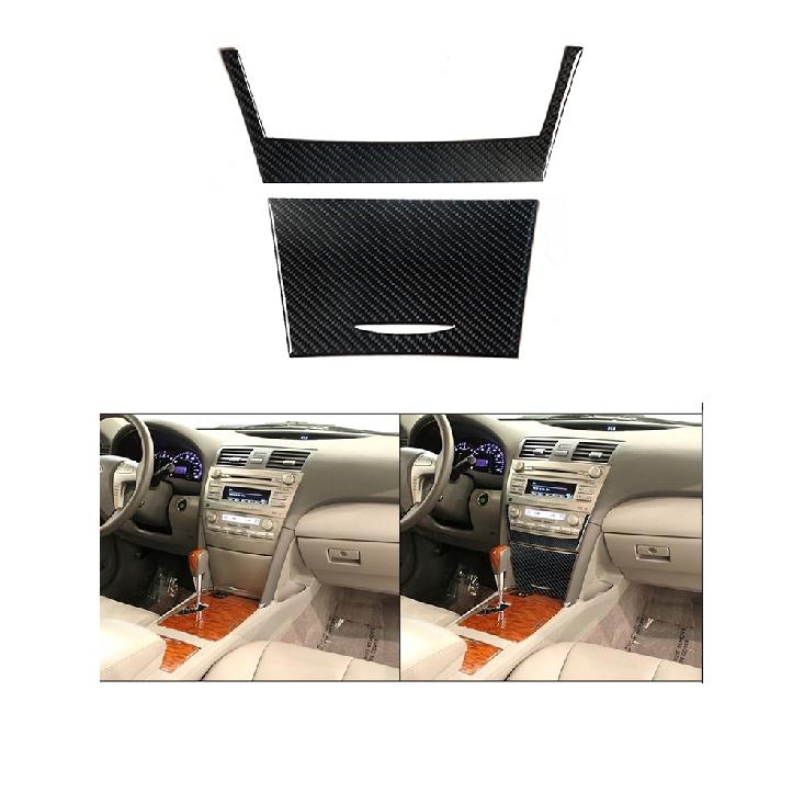 Для Toyota Camry 07-11 наклейки из углеродного волокна на центральной консоли, панель переключателей кондиционера, задняя панель, боковое вентиляционное отверстие, крышка