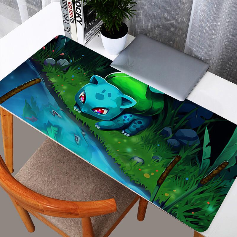 Green Bulbasaur Collage Desk Pad Cute Kanto Starter Gaming Mouse Mat