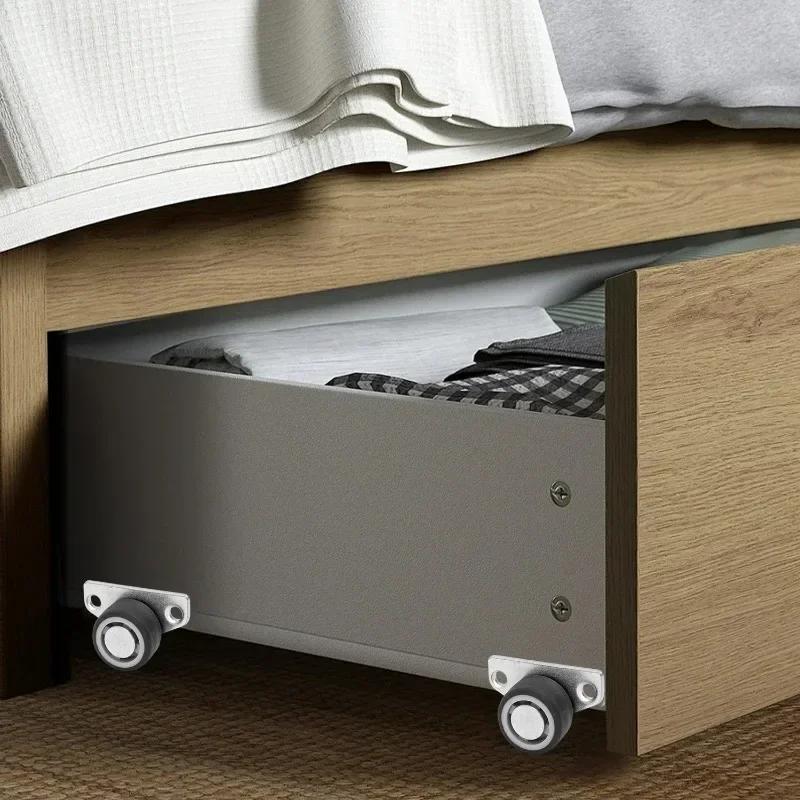 8/1PCS Mini Side Mount Caster Wheels Silent Rubber Furniture Casters Directional Cartwheels For Trolley Drawer Kitchen Cabinets