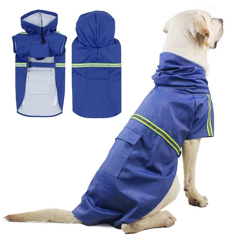 Queenral S-5XL Pet Dog Raincoat Waterproof Jumpsuit Reflective Dog Clothes Pet Clothing Jacket For Small Medium Large Dogs Pet Supplies