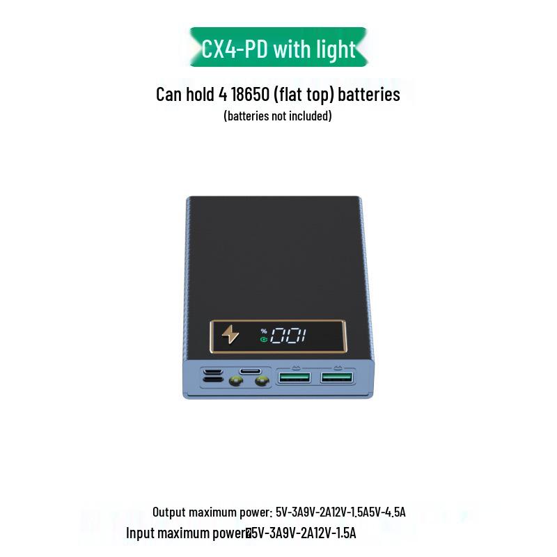 Магнитный Съемный 4-секционный Безпаечный Набор DIY Power Bank с Батареями 18650