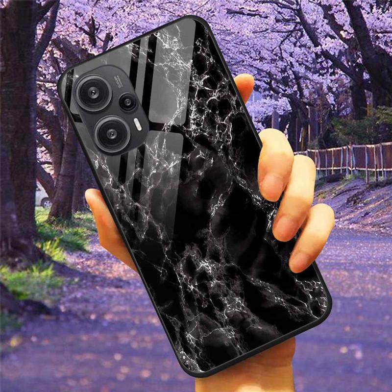 Для Xiaomi Poco F5 5G / F5Pro Чехол Закаленное Стекло Озеро Луна Жесткая Защитная Крышка для POCO F5 Pro Capas Funda на PocoF5 Роскошный Coque