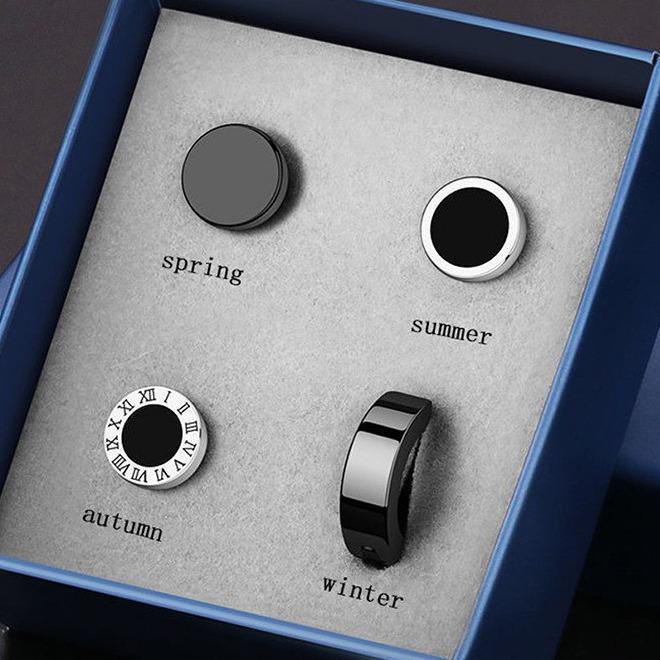 Men's and Women's High-End Titanium Steel Earrings – No Fade, Simple and Stylish Set