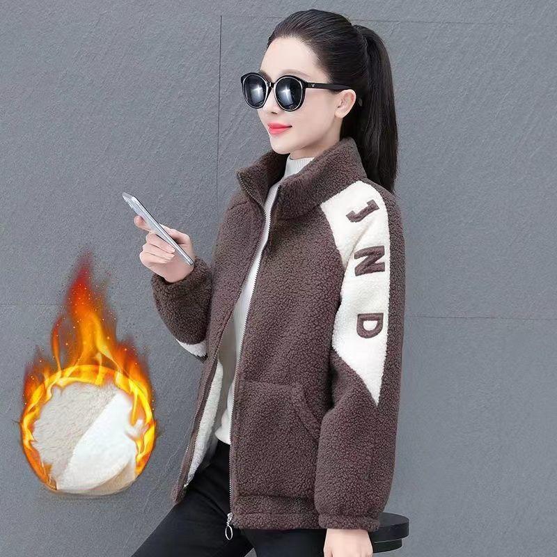 Женская утолщенная хлопковая куртка осень-зима модная новая универсальная хлопковая куртка с цветными блоками для женщин