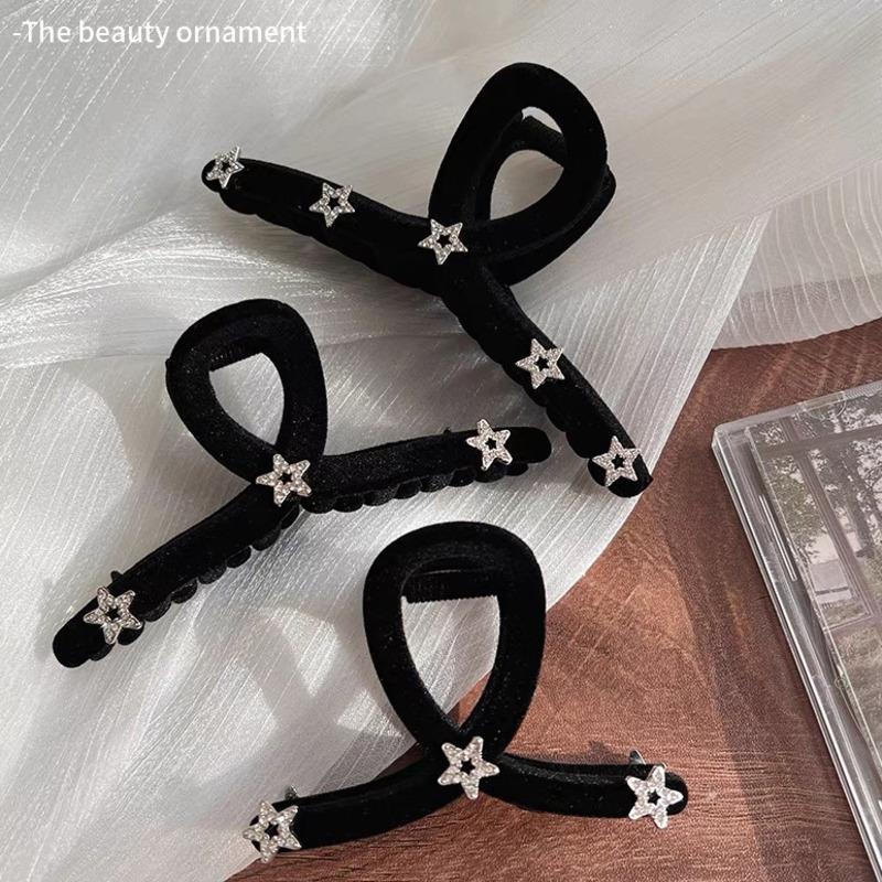 Ретро флокирующая заколка для волос со звездой, женские винтажные большие пластинчатые заколки для волос, заколки в виде акулы, головной убор для женщин, аксессуары для волос