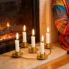 Gold Candle Holders Metal Round Candlestick Display Stand Advent Wreath Candle Stick Holders Home Wedding Candlestick Ornament