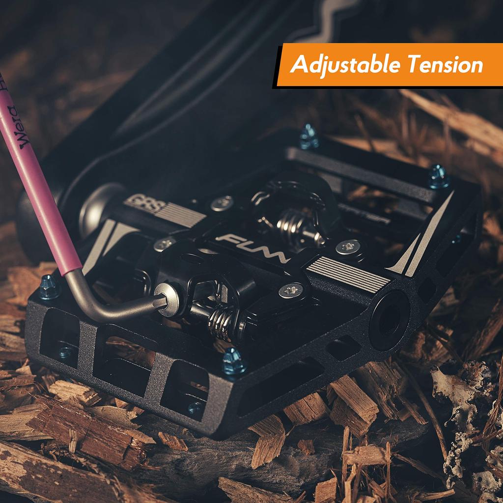 Funn Mamba S Binding Pedals Double Sided SPD Compatible Mountain Bike Pedals Single Sided Flat Pedals Suitable for Mountain BMX Gravel Bicycle Pedals