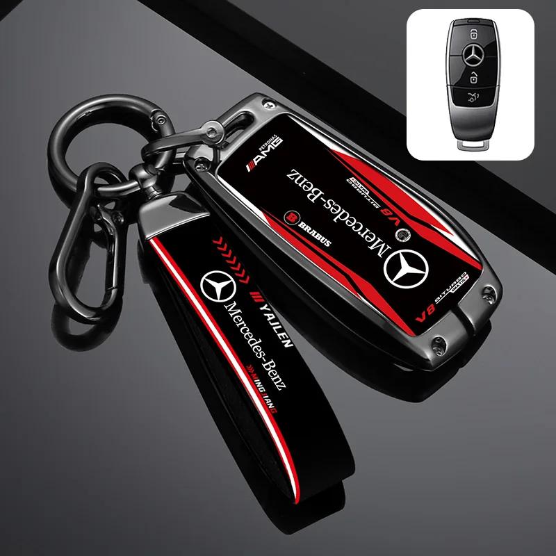 CRJ1 Car Racing Style Design Key Case Cover Shell For Mercedes Benz A C E S G Class GLC CLE CLA GLB GLS W177 W205 W213 W222 X167 AMG