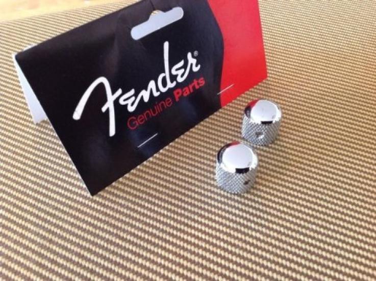 Fender USA Genuine Parts Fender Telecaster Precision Bass Dome Knobs 0992056000 Telecaster Precision Bass Control Knob Knob (Chome) "Goods"