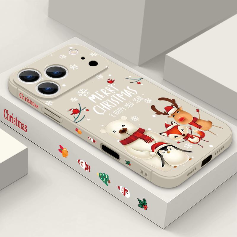 Милый чехол из ТПУ мягкого силикона с узором снежного поля для iPhone 17 Pro Max 16E 16 15 14 13 Pro Max 12 Pro 11 противоударный со шнурком чехол для телефона fundas