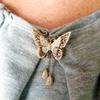 Luxurious Butterfly Style Copper Brooches Pins Shiny Insect Corsage Girls Party Jewelry