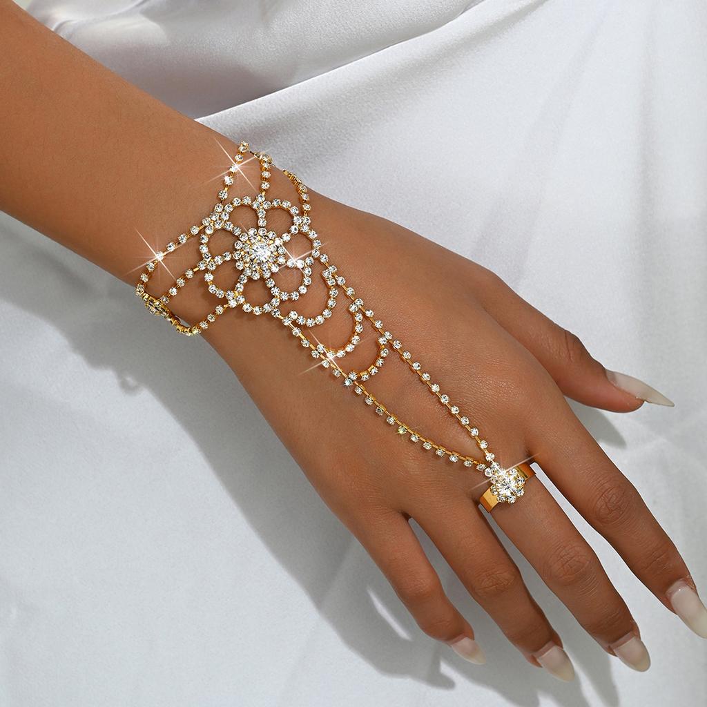 1 Женская серия цепочек-когтей Модная цепочка на палец с цветком Свидание Путешествие Банкет Вечеринка Праздничный наряд Подарок