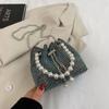 Pearl Handbag Women's Fashionable Bright Diamond Shoulder Bag, Net Red, Foreign Style Chain, Cross Body Bucket Bag