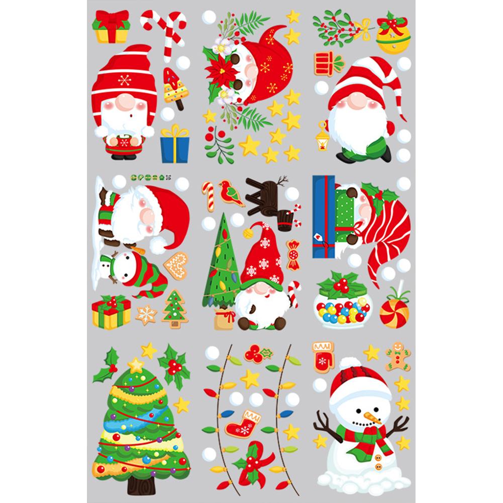 9 Sheets Christmas Window Clings Window Decal Stickers Xmas Holiday Home Decorations For Glass Windows