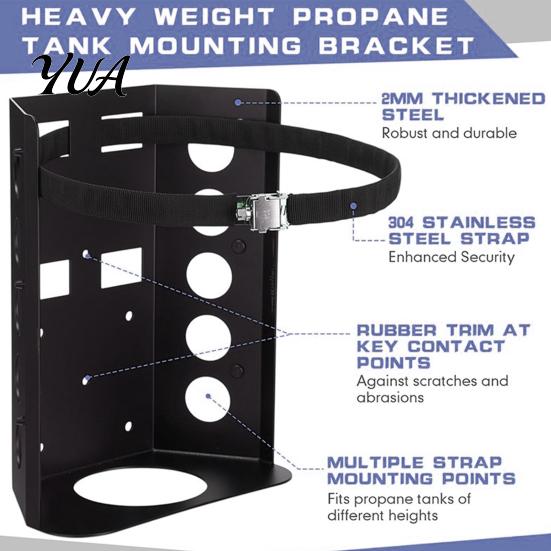 Vehicle Propane Storage Tank Mounting Bracket, Adjustable Stainless Steel Strap Design, Heavy Duty Camping Gas Bottle Support Rust Resistant
