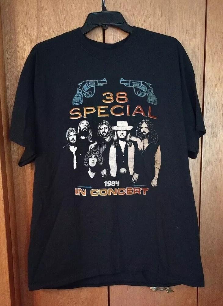38 Special Футболка с принтом 'Band In Concert' Черная Хлопковая Полный Размер S-5XL FF211 Унисекс Футболка