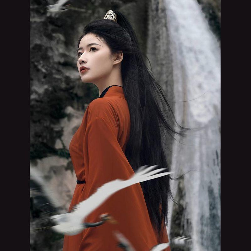 Китайский традиционный ежедневный однотонный костюм Hanfu в стиле династии Вэй и Цзинь Hanfu