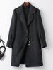 Элегантное кашемировое пальто средней длины двустороннее для зрелых женщин - Стильная шерстяная одежда для осени/зимы