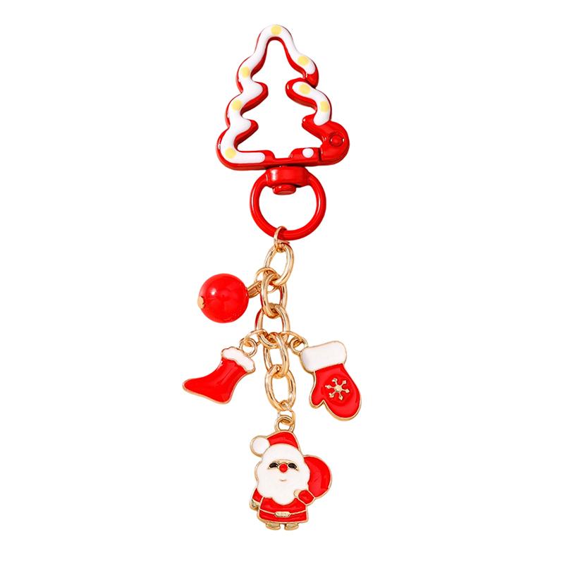 Брелок для ключей 'Рождественская елка' Женский Девочки Санта Клаус Снеговик Подвески Кольцо для ключей Для украшения сумочки Брелок 'Сделай сам' Подарки на год