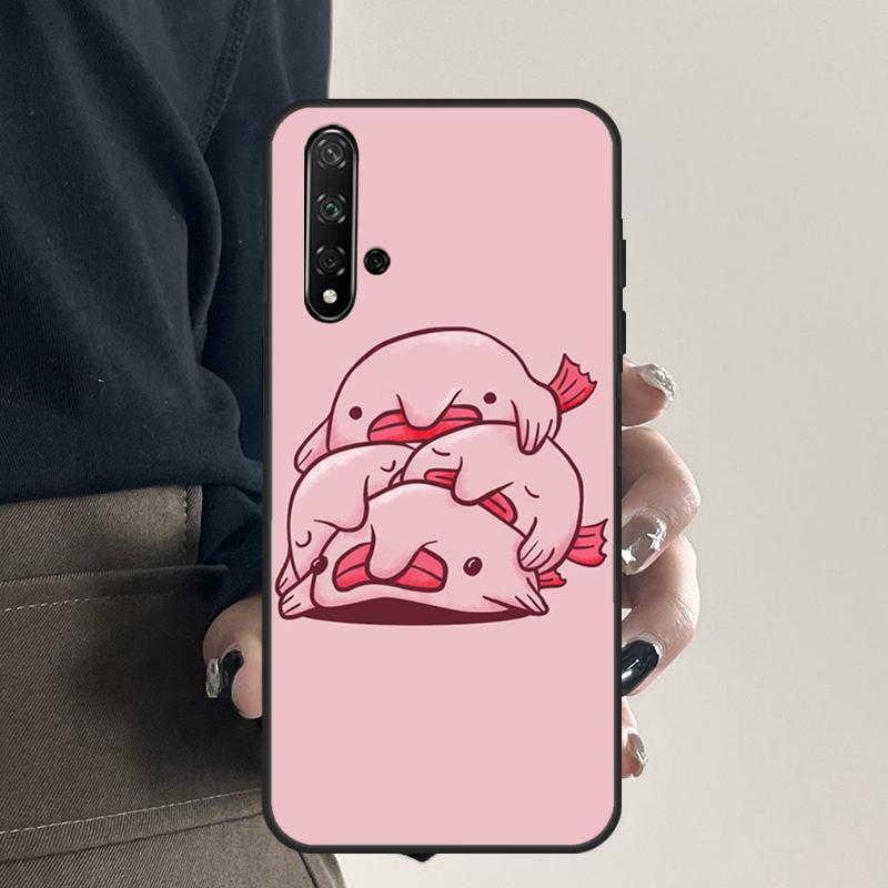 Cartoon Blobfish For Huawei Nova 12i 12s 7i 8i 11i 9 10 SE Y91 Y90 Y60 Y70 Y72 Y61 P30 P40 Lite P60 Pro Case