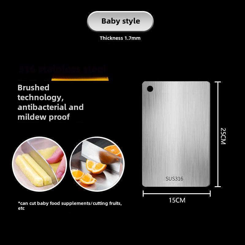 Разделочная доска из антибактериальной нержавеющей стали 316: Немецкая утолщенная, устойчивая к плесени, большая бытовая рулонная панель