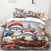 2024 New Style Duvet Cover Christmas Snowman Flower Three-piece Set One Quilt Cover Two Pillowcases Single Double Bed Queen King