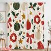 2pcs,2D Plane Printing Pattern Curtains Christmas Ornament1 Polyester Fabric (without Rod) Home Decor Use for Living Room &
