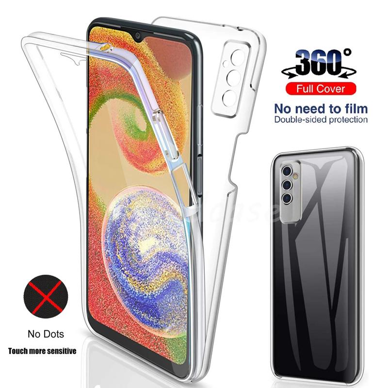 Phone Case For Samsung A14 5G Cover 360 Double PC+Silicone Transparent Cases For Samsung Galaxy A14 A 14 5G galaxyA14 Full Body TPU+PC Case