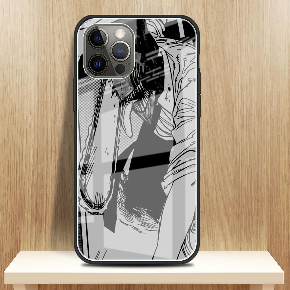 Прохладный стеклянный чехол «Человек бензопилы» для Apple iPhone 14 13 Pro 11 12 7 8 Plus SE 2022 XR X XS Max 6 6S, закаленный чехол для телефона