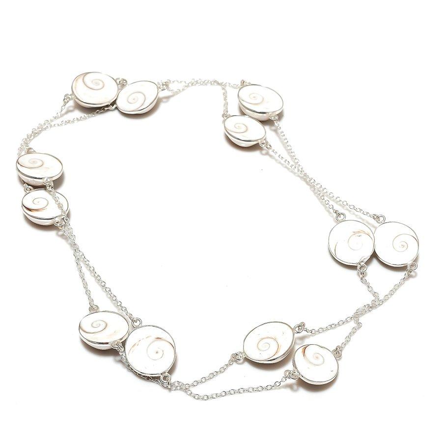 Natural Shiva Eye Gemstone Handmade 925 Sterling Silver Jewelry Necklace 36" y5E98