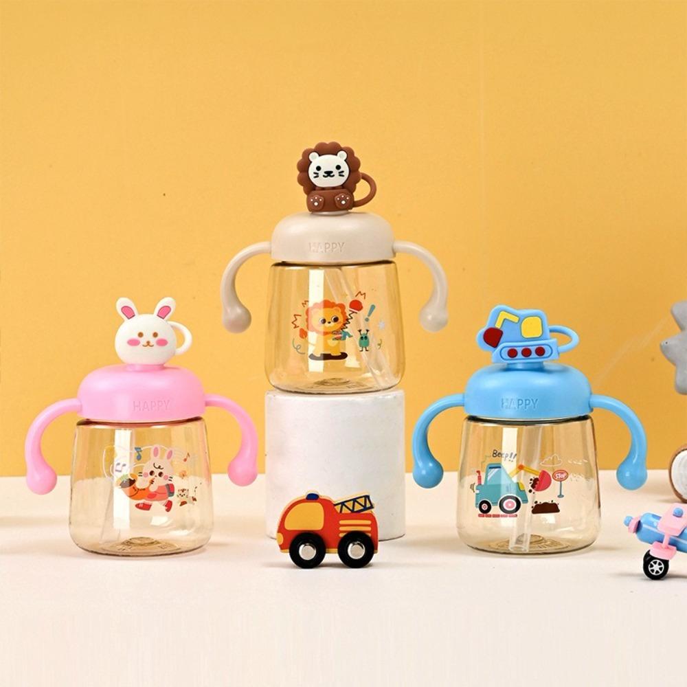 with Straw Baby Drinking Cup Cartoon Toddler Milk Cup Portable Baby Feeding Bottle Baby