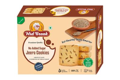 Печенье с зирой Mid Break Premium - 300 г (Пакет из 1) | Печенье с высоким содержанием клетчатки, полезное для кишечника, с низким гликемическим индексом, без добавления сахара | Вкусное
