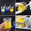 Measuring Cups Transparent With White Lids Cap 10pcs Container