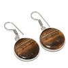 Tiger Eye Handmade 925 Sterling Silver Jewelry Earring 1.42" U3L01