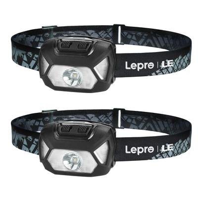 Lepro Налобный светодиодный фонарь Набор из 2 штук Супер яркий 6 режимов освещения Светодиодный налобный фонарь Работает от батареек Водонепроницаемый Легкий Кемпинг На открытом воздухе Бег Для