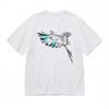 Women's Round Neck Classic T-Shirt Modern Bird Silhouette with Mosaic FeatherTee