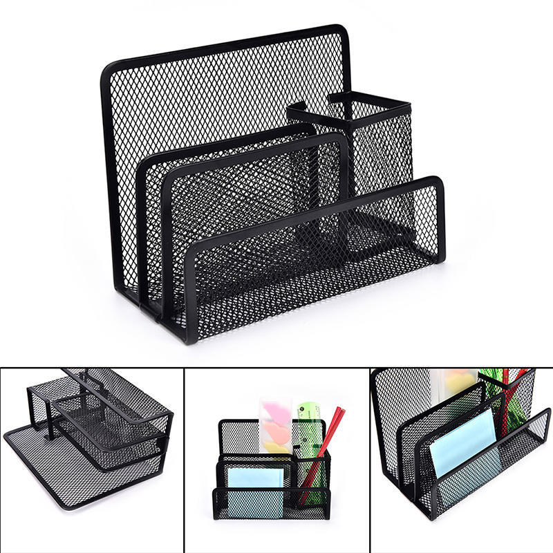 1Xblack Mesh Letter Paper File Storage Rack Holder Tray Organizer Desktop Office