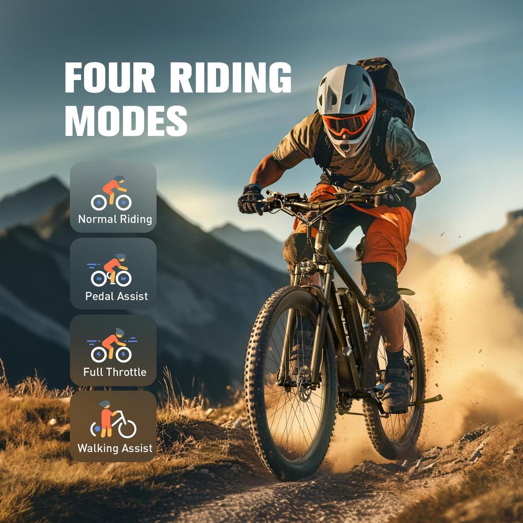 Электровелосипед FENGQS Q8 750 Вт Мотор 48 В 17,5 Ач Аккумулятор Шины 27,5*2,1" Максимальная скорость 50 км/ч Максимальный запас хода 85 км Механические дисковые тормоза