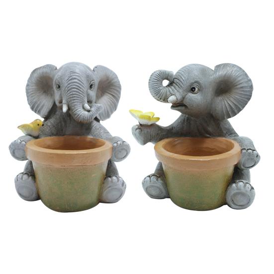 Милый цветочный горшок в виде слона Ручная работа из смолы Декоративный горшок для суккулентов для дома Комнаты Сада Балкона Офиса