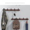Walnut Hook for Bathroom Towel, Coat Hook, Living Room, Door Back, Clothes, Simple Black Storage, Save Space, No Punching