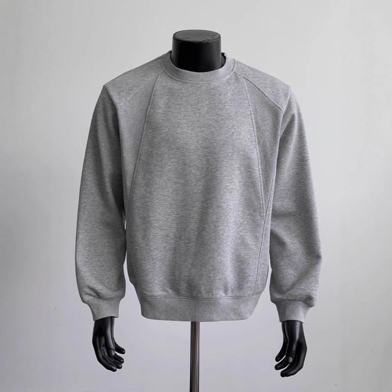 Men S Loose Fit Long Sleeve Pullover Sweatshirt Solid Color Vintage Large Size