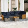 VidaXL Garden Lounge Set 8 Pcs with Grey Cushions Wicker 3326051