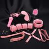 Секс-игрушки BDSM Наборы для бондажа Набор для фиксации из натуральной кожи Наручники Ошейник Кляп Вибраторы Секс-игрушки для женщин Пар Мужские игры
