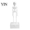 Safe Plastic Aquatic Decor Dancing Skeleton Aquarium Bubbler with Movable Joints for Halloween Fish Tank Decorations, Articulated Human Figurine