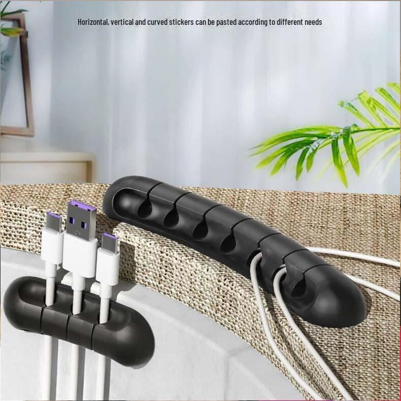 Silicone Cable Organizer: Bedside Charging Holder & Desktop Storage Clip