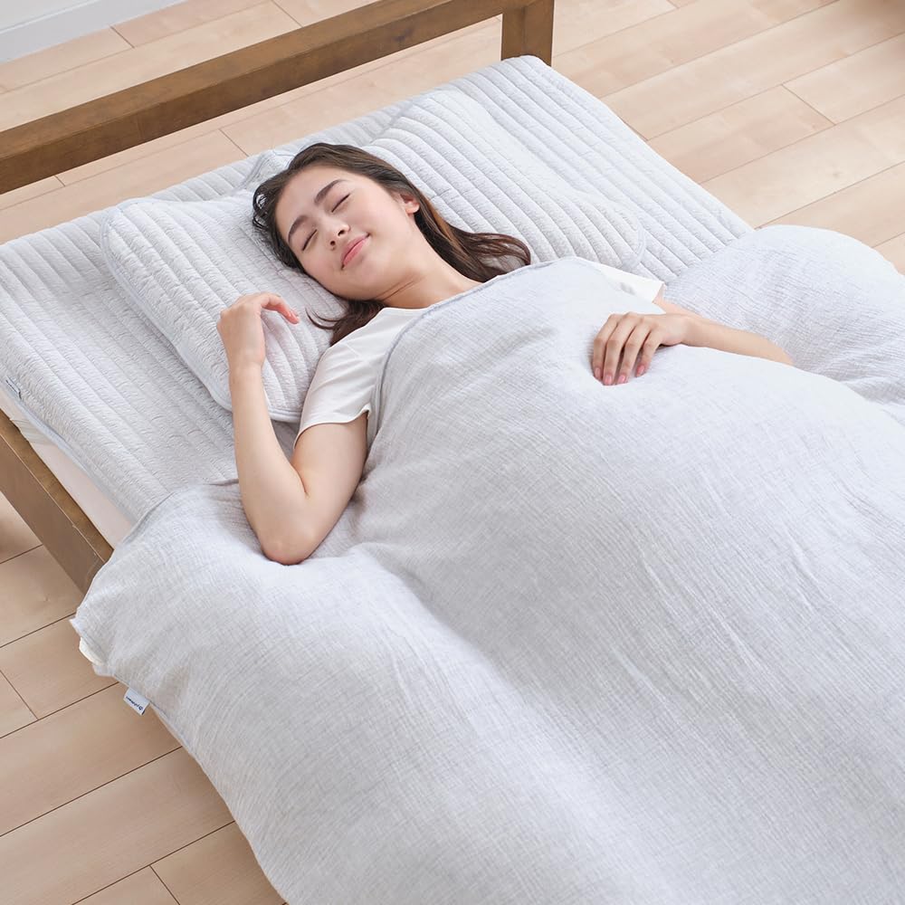 Phiten Star's Serenity Gauze & Pile Blanket, Double Size, Can Also Be Used As a Duvet Cover