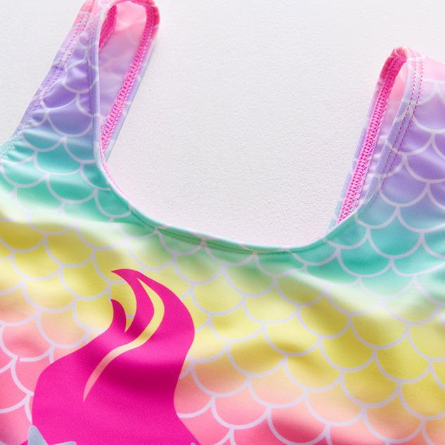 Красочный градиентный купальник-монокини «Русалка» для девочек