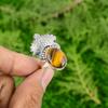 Oval Natural Tigers Eye Wedding Art Deco Birthday Promise Wife Ring 925 Silver