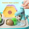 Kids Picnic Kitchen Playset Portable Pinic Basket with Musics & Lights Play Foods Sink Pretend Play Oven Toys for Boys and Girls