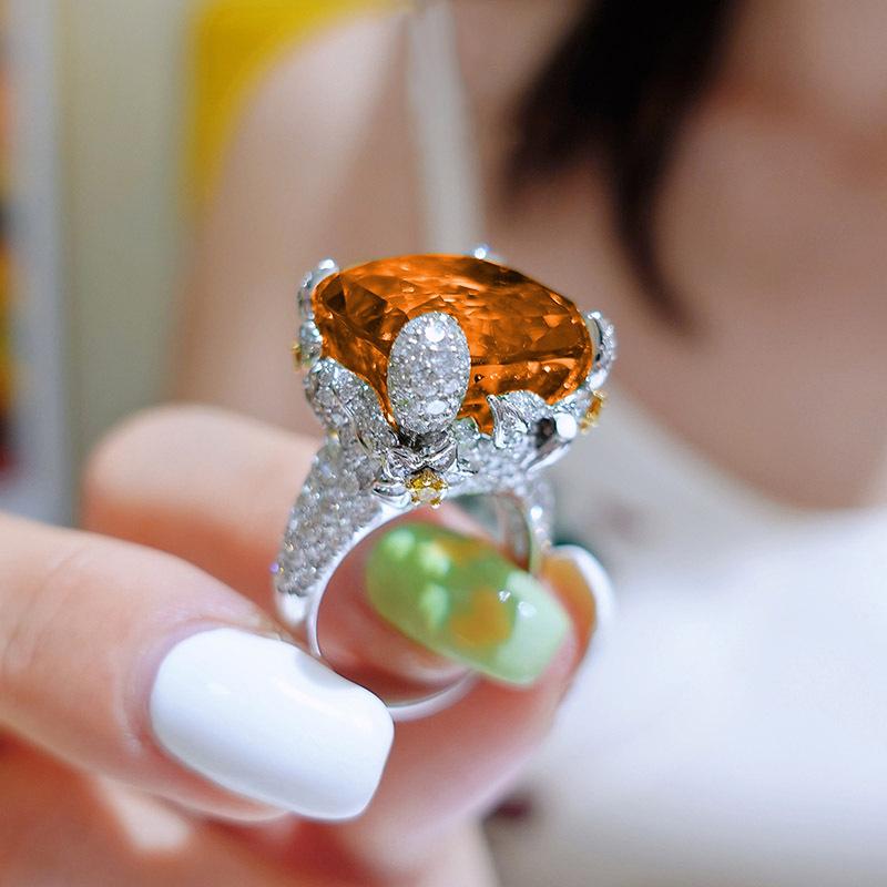 2026 Trend Fashion Jewelry Ring Bright Ascher Fanta Flower Living Ring